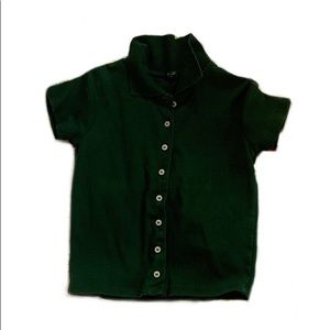 John Galt Forest Green Caroline Button Up
